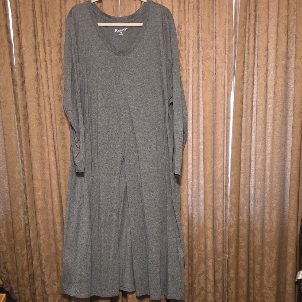 Roaman's Gray 3/4 Sleeve Dress